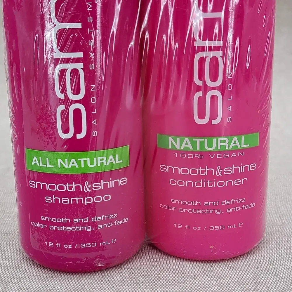 SAMY PURE All Natural SMOOTH & SHINE Shampoo Conditioner Hair Vegan 12oz NOS